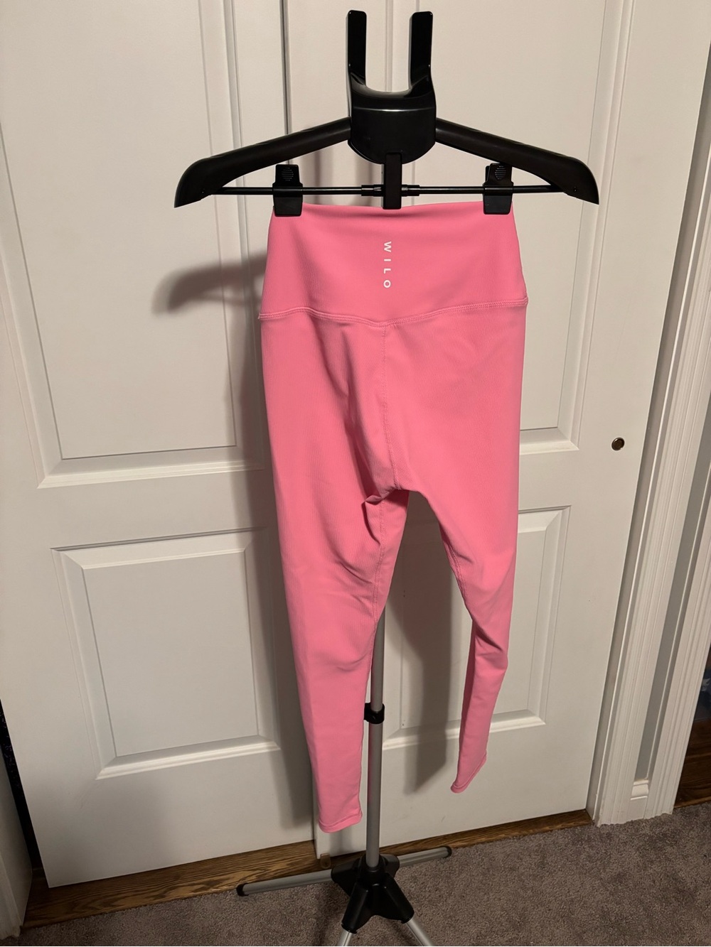WILO Pink High Rise Ribbed Workout Leggings